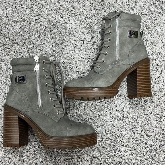 GBG Los Angeles Womens Sheeva Faux Leather Platform Combat & Lace-up Boots - Picture 2 of 6